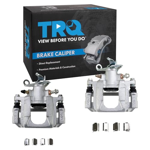 TRQ Rear Brake Caliper Set Zinc Coated Brackets Hardware - color: Replacement, size: CLA31941