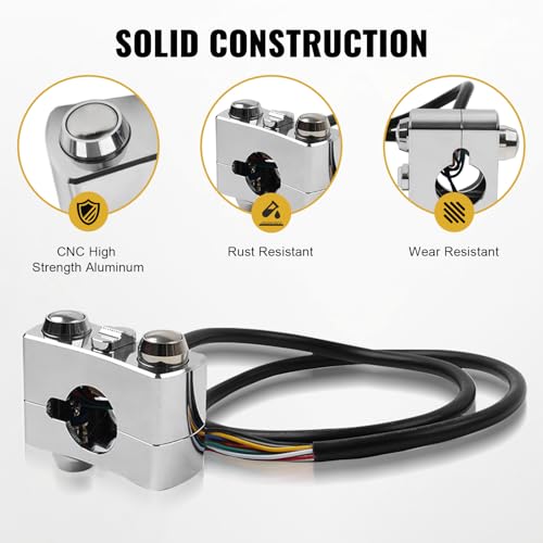 Bacar 1" Handlebar Switch Control for Harley Cruiser for Rebel for Vulcan
