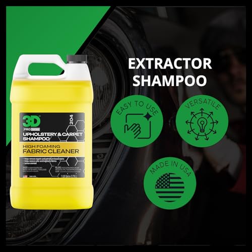 3D Extractor Carpet Cleaner Shampoo for Machine Use - Upholstery Cleaner, Stain Remover & Odor Eliminator - Low Foam, No Residue Formula 1 Gallon (Pack of 2) - size: 128 Fl Oz (Pack of 2)