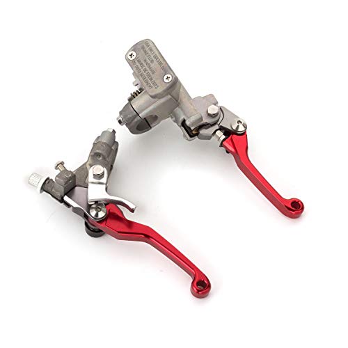 Dirt Bike Brake Master Cylinder Reservoir Cable Clutch Levers for CR80/85R CR125R/250R CRF150R CRF125F/150F/230F/250F CRF250/450X CRF250/450R CRF250/450RX CRF150L/250L/450L CRF300L - color: Red