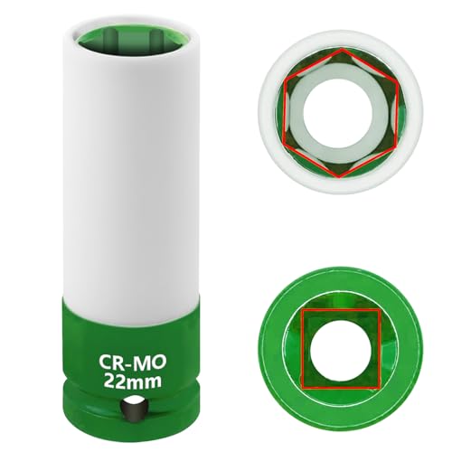 22mm 1/2"Drive Wheel Protector Impact Socket, Lug Nut Impact Socket - size: 22MM