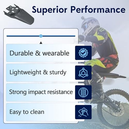 Rear Fender for Surron Light Bee X/S Segway X160 X260, Imitation Carbon Fiber Parts, Short Back Fender Protector for Electric Mountain Bike (Not for Talaria) - style: Imitation Carbon Fiber