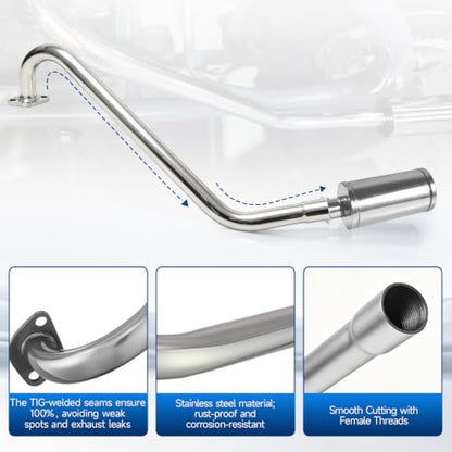 212cc Long Exhaust Pipe with Muffler for Predator 224cc for Coleman CT200U - color: Silver