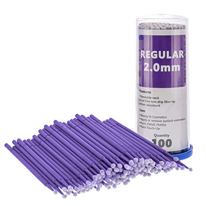 TCP Global 100 Piece Micro Brush Purple Applicator Set - 4 Inch, 2.0mm Tips - color: Purple