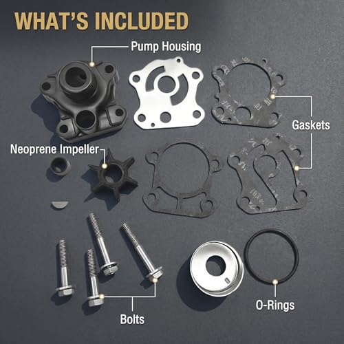 Water Pump Kit w/Housing 6H3-W0078-00 for Yamaha 50 60 70HP 2/4-Stroke - size: 18-3461