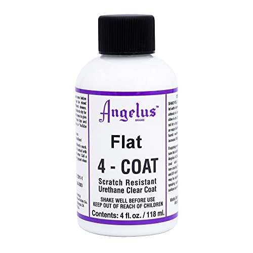 Angelus Flat 4-Coat Scratch-Resistant Leather Sealer – Durable, Flexible, Clear Coat Protection for Leather Shoes, Bags, Jackets & More - Flat Finish - 4 fl oz - size: 4 fl oz (Pack of 1), style: Flat