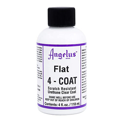 Angelus Flat 4-Coat Scratch-Resistant Leather Sealer – Durable, Flexible, Clear Coat Protection for Leather Shoes, Bags, Jackets & More - Flat Finish - 4 fl oz - size: 4 fl oz (Pack of 1), style: Flat