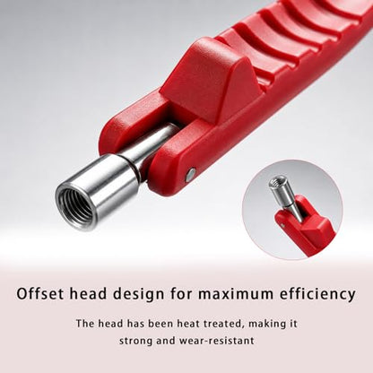 Car Tire Valve Stem Puller, No Scratch Valve Stem Remover Extender with T Handle, High Tensile Plastic Tire Valves Core Removal & Installation Tool for Most Vehicles