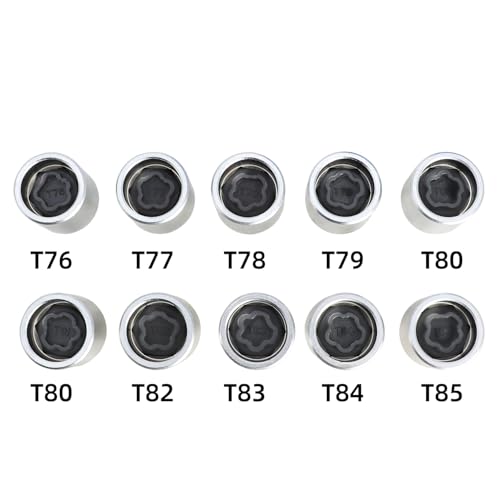 DPTOOL 10pc Wheel Lock Nut Key Kit Wheel Locking Nut Removal Tool Compatible with Tesla Model 3 Wheel Anti Theft Lug Nut Remover Socket Adapter Set T76 T77 T78 T79 T80 T81 T82 T83 T84 T85