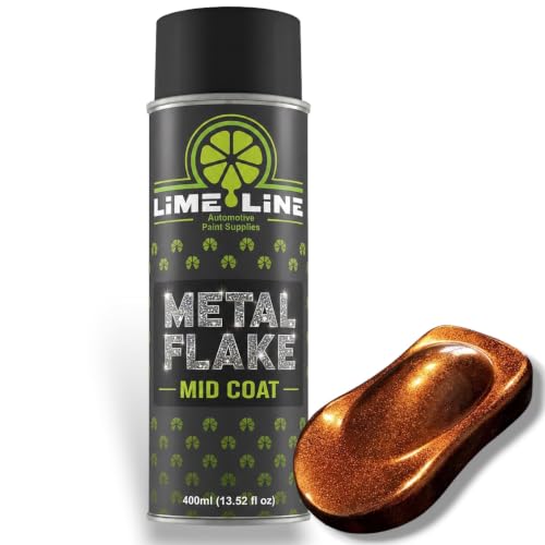 LiME LiNE Metal Flake Midcoat Automotive Grade Sparkle Spray Paint - No Equipment Needed - Finish with 2K Clearcoat (Copper, 1. Spray Paint Only) - color: Copper