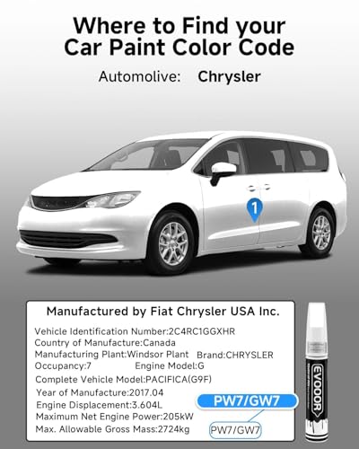 Bright White(PW7/GW7) Touch Up Paint Compatible with Chrysler Exact Match 2 in 1 Touch up Paint for Chips and Nicks Repair with 2pcs Disposable Micro Applicators - color: Bright White(PW7/GW7)