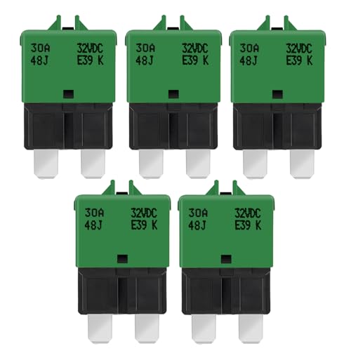 GLOSO Circuit Breaker Fuse E39 (T3) Manual Reset for Car Truck RV Automotive Marine Boat Trolling Motor & Custom Wiring Audio Battery Protection/Low Profile ATC/ATO (30A - 5 Pack) - color: 5 Pack, size: 30A
