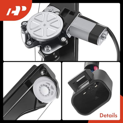 A-Premium Front Driver and Passenger Side Power Window Regulator with Motor - style: Front Driver and Passenger