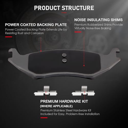 CCIYU Rear Brake Pads 4pcs D967 - size: Rear[D967]