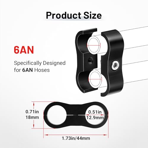 EVIL ENERGY 6AN Hose Separator Clamp AN6 Fuel Line Mounting Clamp 4PCS - size: AN6