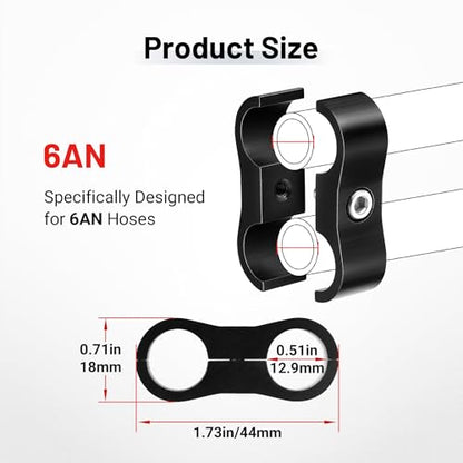 EVIL ENERGY 6AN Hose Separator Clamp AN6 Fuel Line Mounting Clamp 4PCS - size: AN6