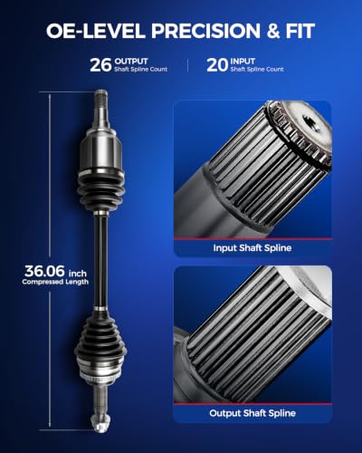 KAX CV Axle Shaft Assembly Front Driver Side for Toyota & Pontiac - size: Front Left - 66-5228