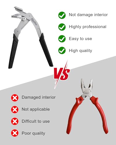 Car Clip Pliers, Panel Clip Removal Tool for Plastic Fasteners, Black - color: Black