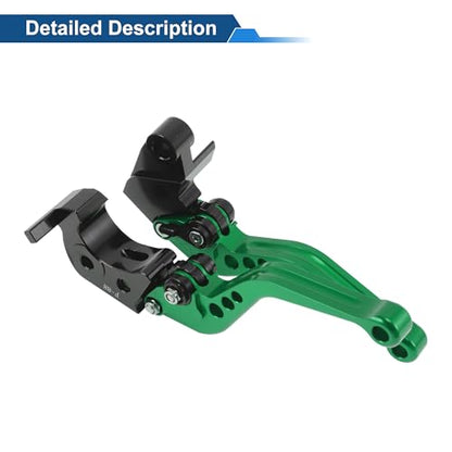 Short Brake Clutch Levers for Kawasaki Z1000SX/NINJA 1000/Tourer 2011-2016 6 Position Adjustable Motorcycle Handlebar Brake Lever Aluminum Alloy Green - color: Green