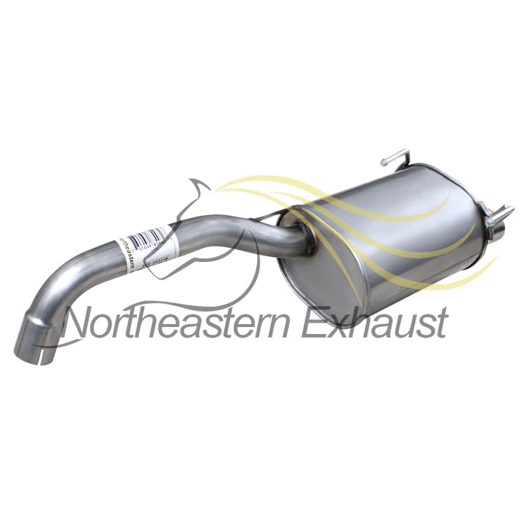 Exhaust Rear Muffler Compatible for 2012-2017 Fiat 500 1.4L | Stainless Steel | Northeastern Exhaust | Free Clamp Included | Automotive Replacement Part - color: Rear Muffler