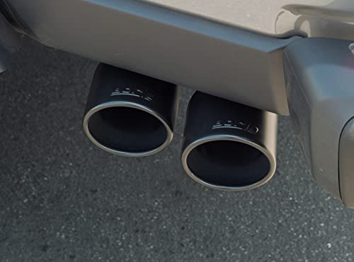 BORLA 140816CB Cat-Back Performance Exhaust System for 2020-2023 Jeep Galdiator JT 3.V6 T-304 Stainless Steel ATAK Sound Dual Rear Side Exit Dual 3.5" Black Coated Tips Each Side