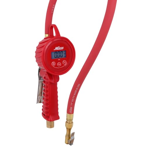 Milton 555e: Precision Digital Tire Inflator, Air Pressure Gauge, Grip-Head Air Chuck, 20" Hose, 1/4" Npt, W/Extreme ± 0.1& Accuracy, 10-120 Psi