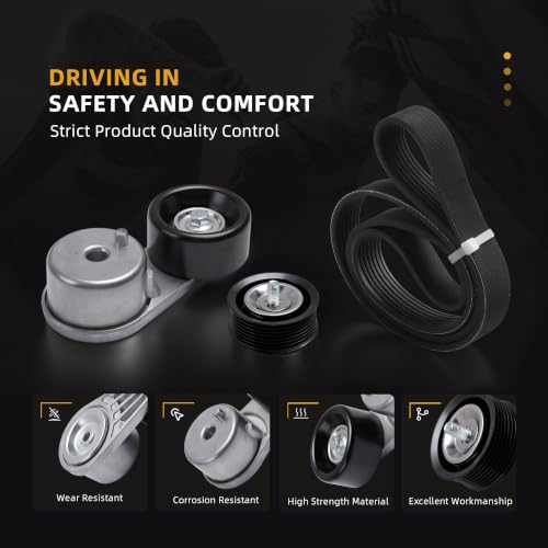 Belt Tensioner Serpentine Belt Idler Pulley Kit #38378 36222 - size: for Frontier/NV1500/Xterra 2005-2021