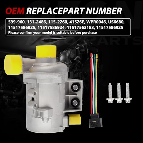 Electric Engine Water Pump W/Thermostat Compatible with BMW N52 N51