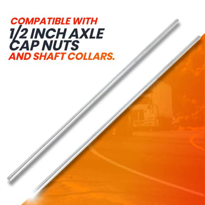 AR-PRO (2-Pack) 1/2”x 36” Zinc Plated Steel Rods Designed for Use as an Axle Shaft on Hand Trucks Dollies Wagons 4005BC Wheelbarrows - size: 1/2”x36”