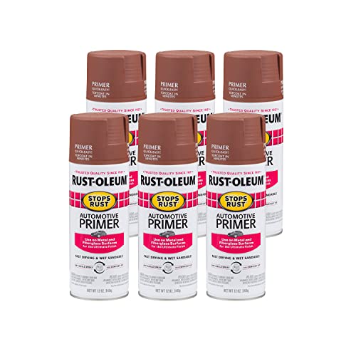 Rust-Oleum 2067830-6PK Stops Rust Automotive Primer Spray, 12 oz, Flat Red, 6 Pack - color: Flat Red, size: 12 Ounce (Pack of 6)