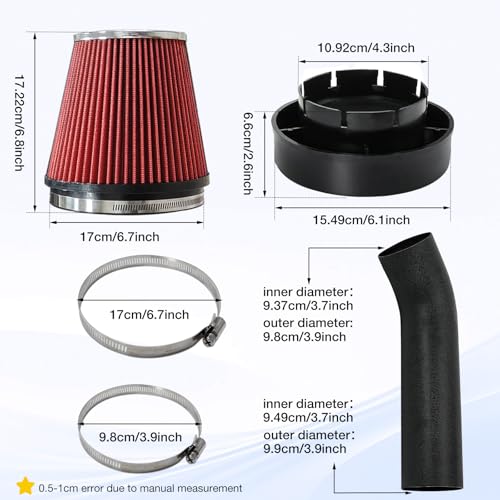 4'' LS Swap Cold Air Intake Kit Compatible with LS1 LS2 LSX LQ4 LQ9 Restomod Camaro Chevelle GTO Monte Carlo Caprice