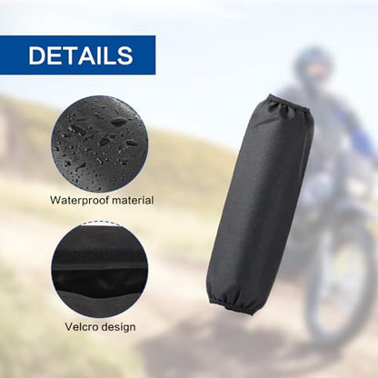 2 Pack 270mm Universal Motorcycle Shock Covers Set, Black