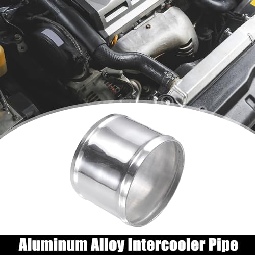X AUTOHAUX OD 4" 102mm Length 3" 76mm Aluminum Alloy Tube Intercooler Pipe Straight Air Intake Tube with 2 Clamps Silver Tone for Car - size: OD 4"(102mm)