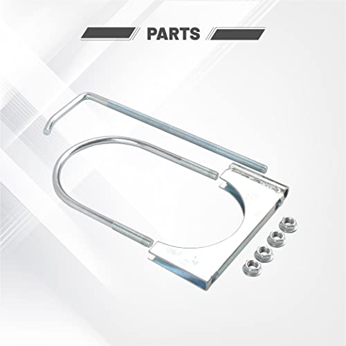 Exhaust Clamp With Hanger Fits 4" Exhaust Pipe, 2PCS - size: 4''