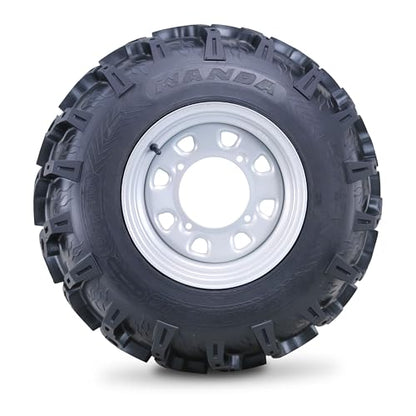 WANDA ATV Tire & Wheel Set 25x8-12 25x10-12 on 4x156mm PCD 4+3 Silver Rims - size: 4x156mm 4+3 wheel