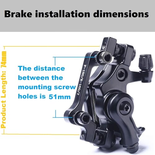 Bike Disc Brake Kit With Front and Rear Caliper,160mm Bike Rotor - color: Black