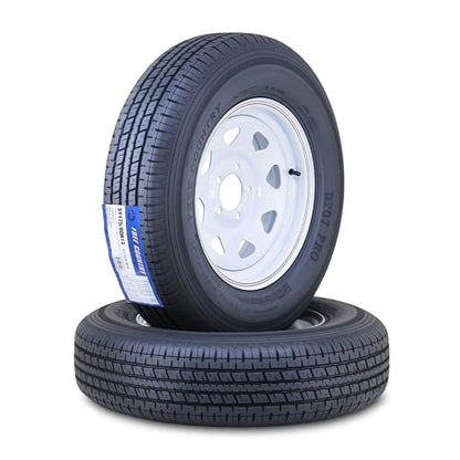 Free Country Trailer Tire Wheel ST175/80R13 8-Ply 97N 5X4.5 White Spoke Pk2 - size: ST175/80R13 /8PR /5x4.5