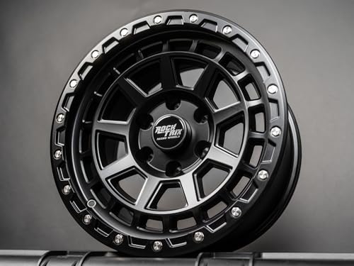 RockTrix RT114 17 inch Wheel 6x139.7 6x5.5 Bolt Pattern, 17x9-12mm Offset, 4.5 Inch Backspace, fits Chevy Colorado Silverado 1500 and fits GMC Canyon Sierra 1500, Matte Black 6 Lug Rim - color: Matte Black, size: 17x9 -12mm offset