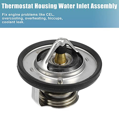 X AUTOHAUX 21200-ED000 25500-2A050 Engine Coolant Thermostat Housing Assembly for Hyundai Accent Kona Elantra Veloster Tucson Sonata for Kia Rio Soul Optima
