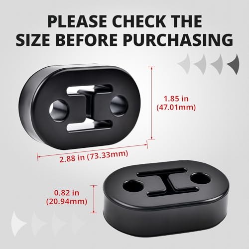 evil energy Exhaust Hanger, 2-Hole Universal Muffler Hanger, Reduces Vibration & Noise, EPDM Rubber Exhaust Bushing, 4PCS - style: 2 Holes