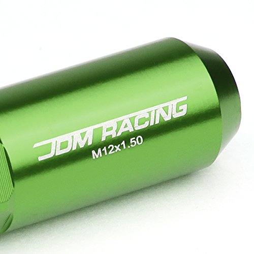 Auto Dynasty M12 x 1.5 Open/Closed End Design 20-Piece Aluminum Alloy Wheel Lug Nuts +1 X Deep Drive Extension (Green) - color: Green