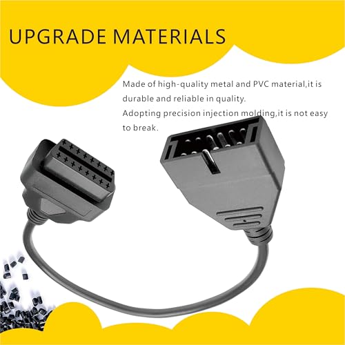 1 PC OBD1 Scanner Connector, 12 Pin to OBD1 to OBD2 16 Pin Diagnostic Extension Tool Cable, Vehicle Diagnostic Tool Conversion Cable, Universal for Most Cars (Black)