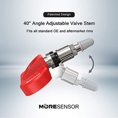 MORESENSOR Signature Series 315 MHz Universal Programmable TPMS Tire Pressure Sensor 10-Pack | Clamp-in Aluminum Valve | TX-N001-10