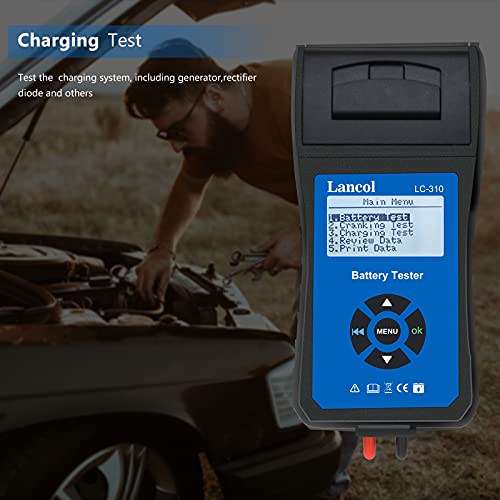 Lancol Car Battery Tester with Printer 12V Automotive Load Tester Alternator Tester Auto Digital Analyzer Tool Charging Cranking System Tester for Car Truck Motorcycle ATV SUV Boat Yacht