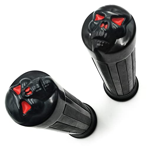 XKMT-Skull Style Hand Grips 1" Handlebar Compatible with H-D XL 883 Hugger Sportster Cruiser Black [B0125VOQ4W]