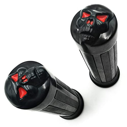 XKMT-Skull Style Hand Grips 1" Handlebar Compatible with H-D XL 883 Hugger Sportster Cruiser Black [B0125VOQ4W]