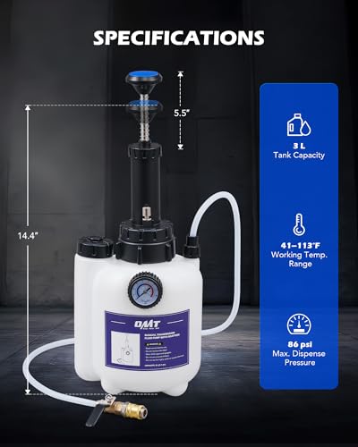 OMT 3L Transmission Fluid Fill Pump ATF Transfer Dispenser with 12 Adapters