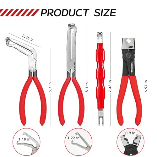Electrical Disconnect Pliers,Hose Clamp Pliers,Electrical Connector Removal Tool,18Pcs Terminal Removal Tool Kit,Vantora 5Pcs Automotive Tools for Car Wiring and Fuel Line