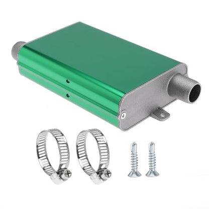 24mm Exhaust Muffler Pipe Upgraded for Chinese for Eberspacher Diesel Heaters Air Compressor with 2 clamps and screws, Green - color: Green