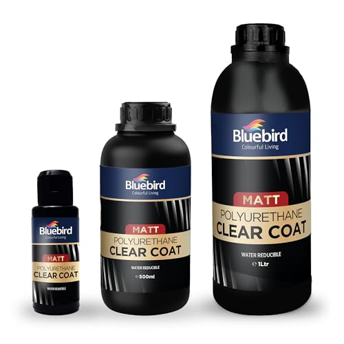 Bluebird Polyurethane Clear Coat for Furniture, Paintings, Water-Based Professional Varnish (Matt, 33.8 Fl Oz) - color: Matt, size: 33.8 Fl Oz